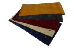 Gładki 100% wełniany dywan Gabbeh Handloom żółty/pomarańczowy 70x140cm bez wzorów