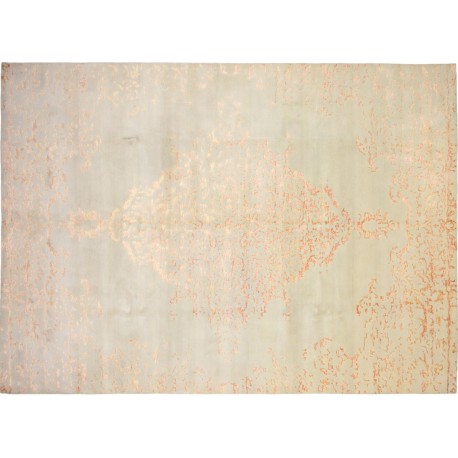 Unikatowy dywan jedwabny / wełniany z Nepalu deseń vintage 300x400cm luksus kwiatowy design