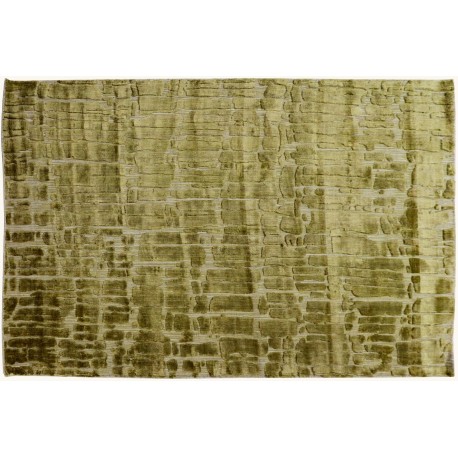 Niebieski dwupoziomowy żakardowy nowoczesny dywan Brinker Feel Good Carpets Gabbeh Loom Zakard Gold 160x230cm