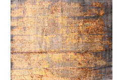 Ekskluzywny dywan jedwabny z Nepalu deseń abstrakcyjny vintage 240x300cm luksus jedwab z bananowca i wełna brązy