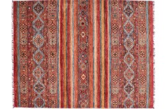 Dywan Ziegler Khorjin Arijana Shaal Gabbeh 100% wełna kamienowana ręcznie tkany luksusowy 147x202cm kolorowy w pasy