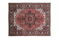 Perski wełniany recznie tkany dywan Heriz z ornamentami ok 250x330cm czerwony