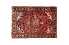 Perski wełniany recznie tkany dywan Heriz z ornamentami ok 240x340cm czerwony