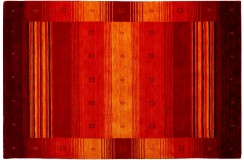 Geometryczny w pasy 100% wełniany dywan Gabbeh Loom czerwony 120x180cm Indie, ręcznie tkany