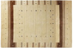 Geometryczny beżowy 100% wełniany dywan Indo Gabbeh Lorie 120x180cm Indie, ręcznie tkany