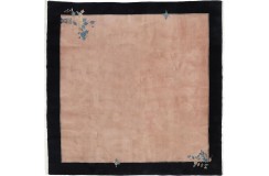 Piękny dywan Peking Antik Finish ręcznie tkany z Chin 250x250cm 100% wełna gładki różowy kwadratowy
