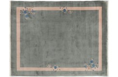 Piękny dywan Peking Antik Finish ręcznie tkany z Chin 270x350cm 100% wełna gładki szary