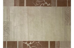 Welniany ręcznie tkany dywan Nepal Premium beżowy 250x350cm, brązowe wzory, do salonu