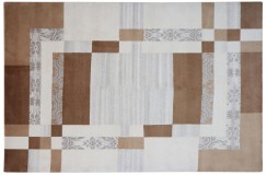 Ręcznie tkany 100% wełniany dywan Nepal (Indie) PATCHWORK BOA beige 170x240cm wart 10 320zł