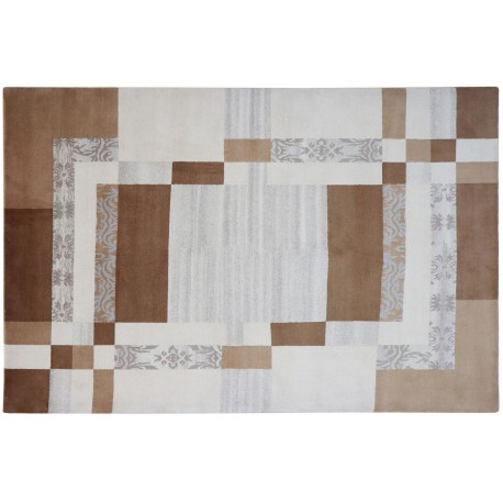 Ręcznie tkany 100% wełniany dywan Nepal (Indie) PATCHWORK BOA beige 170x240cm wart 8450zł