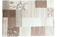 100% welniany ręcznie tkany dywan Nepal Premium naturalny 160x230cm ciepły brązy patchwork