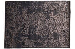 Stonowany dywan z Nepalu Art Deco w rozety wełna / jedwab 180x250cm luksusowy Orient Express czekoladowy