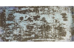 Brązowo błękitny dywan - chodnik vintage wełna / jedwab 130x280cm luksusowy Orient Express