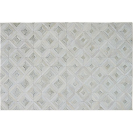 Natrualny skórzany dywan patchwork romby 3D 100% skóra 150x240cm, Indie, beże