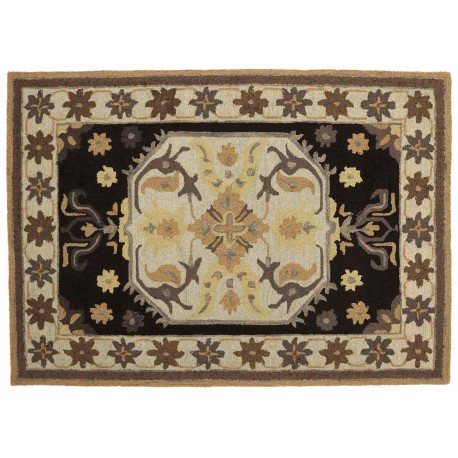 Kwiatowy dywan Persian wełniany z Indii ok 160x230cm 2cm gruby beż/brąz