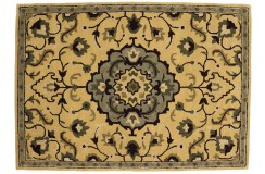 Kwiatowy dywan Persian wełniany z Indii ok 160x230cm 2cm gruby żółty