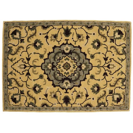 Kwiatowy dywan Persian wełniany z Indii ok 160x230cm 2cm gruby żółty