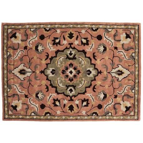 Kwiatowy dywan Persian wełniany z Indii ok 160x230cm 2cm gruby, łososiowy