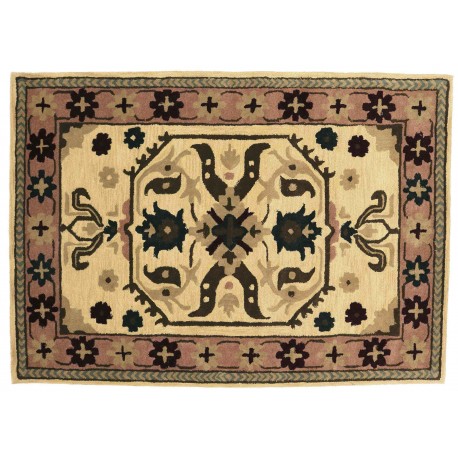 Kwiatowy dywan Persian wełniany z Indii ok 160x230cm 2cm gruby żółty