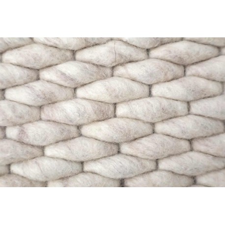 LUKSUSOWY zaplatany dywan BRINKER FEEL GOOD CARPETS Genua cloud biały ecru 100% wełna filcowana 170x230cm