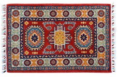 Elegancki dywan Kazak gęsto tkany piękny 100% wełna ręcznie tkany z Afganistanu ekskluzywny 60x90cm