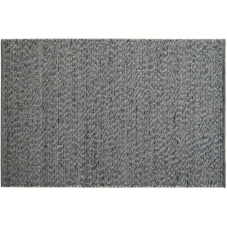 Szaroy dwustronny dywan płasko zaplatany z wełny filcowanej Paulig Beat Tweed 90x180cm