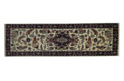 Beżowy ręcznie tkany perski dywan Meszhed (Maszad - Meshed) Iran kwiatowy chodnik 60x210cm 100% wełna