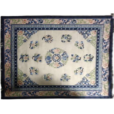 Dywan Aubusson Peking China Antik Finish ręcznie tkany z Chin 200x250cm 100% wełna oryginalny kwiatowy beżowy