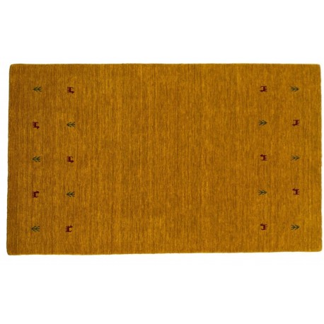 Gładki 100% wełniany dywan Gabbeh Handloom pomarańczowo-złoty 90x160cm deseń