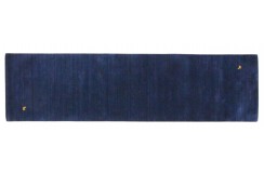 Ciemno-atramentowy dywan z delikatnymi wzorami 100% wełniany ekskluzywny Gabbeh Lori Loom Indie chodnik 80x300cm gęsty