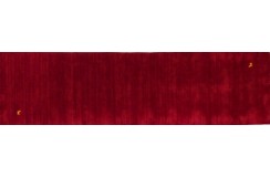 Bordowo-czerwony dywan z delikatnymi wzorami 100% wełniany ekskluzywny Gabbeh Lori Loom Indie chodnik 80x300cm gęsty