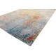 Piękny dywan Nepal abstrakcyjny vintage Contemprary gold blue wełna / jedwab 200x300cm luksusowy