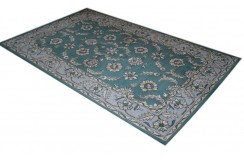 Zielony zdobiony dywan wełniany z Indii bogaty kwiatowy piękny 155x245cm