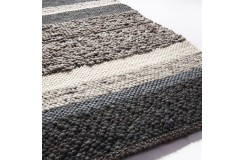 Luksusowy dywan Brinker Carpets Step Design A szary brąz 170x230cm 100% wełna owcza dwustronny